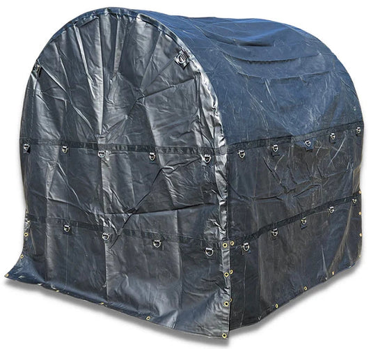 Steel Coil Tarp 6’ X 6’ X 6’ -18OZ Vinyl Black