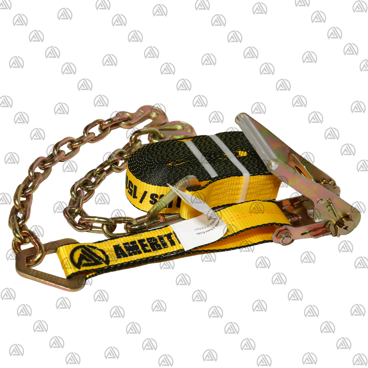 2"x30' Ratchet Strap w Chain Ends and Hooks