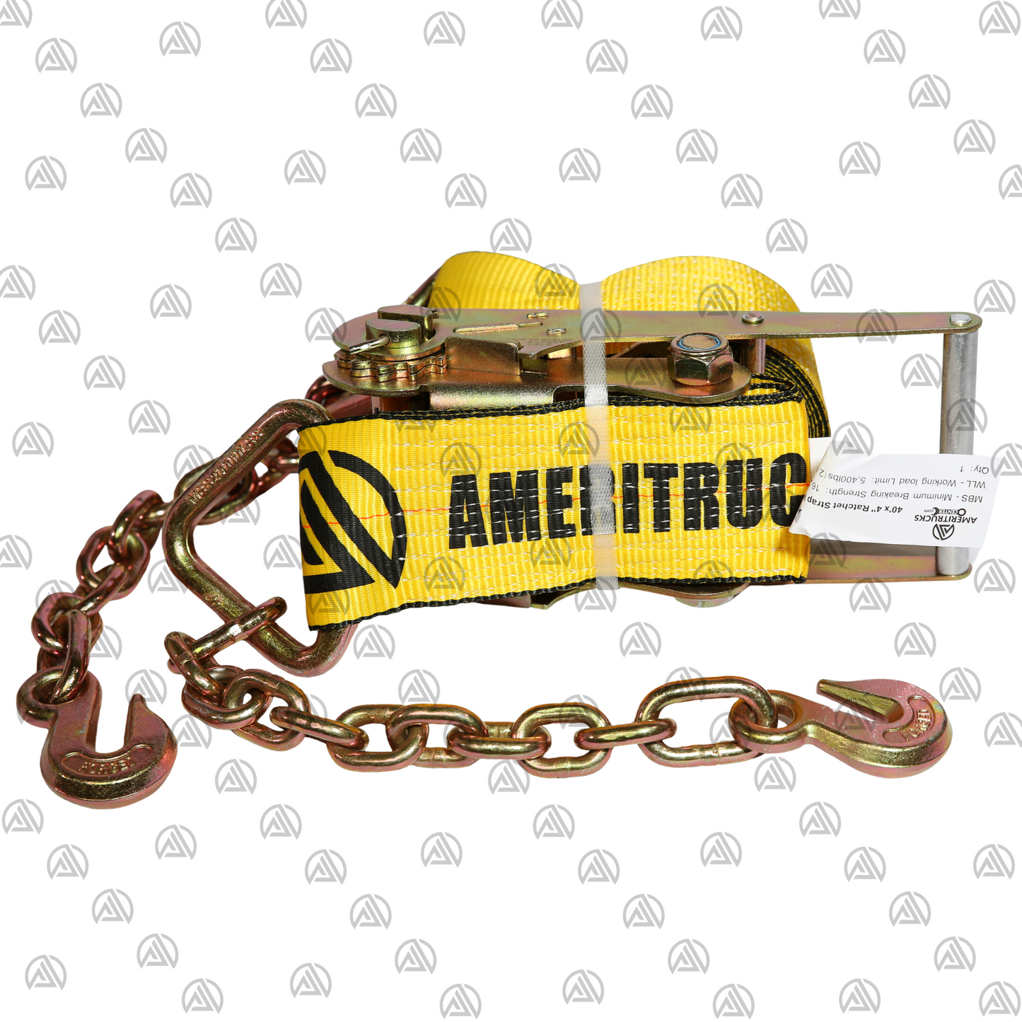 4''X40' Ratchet Strap with Chain Ends and Hooks