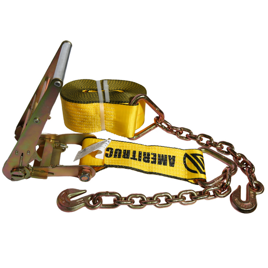 4''X40' Ratchet Strap with Chain Ends and Hooks