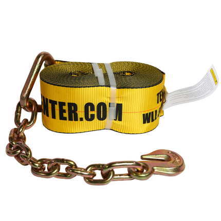 4"x40' Winch Strap w Chain Ends (NO RATCHET)