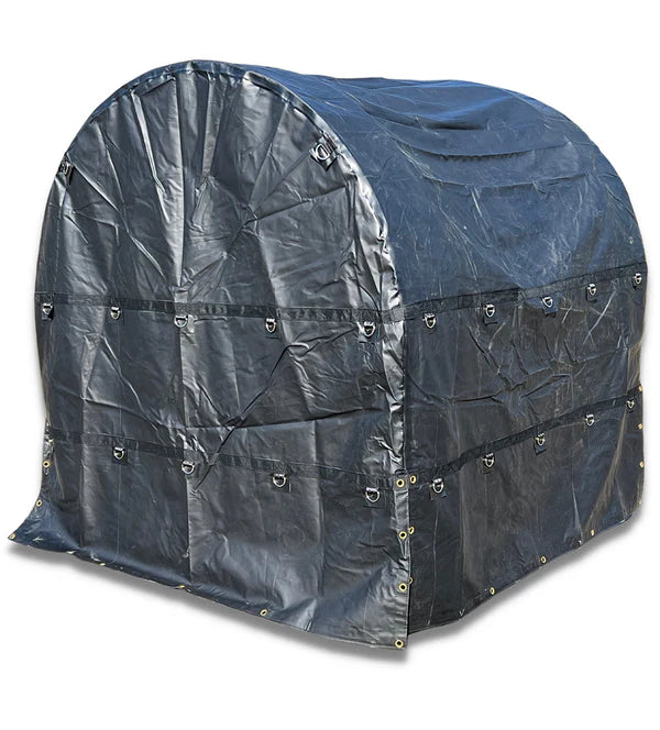 Steel Coil Tarp 6’ X 6’ X 6’ -18OZ Vinyl Black