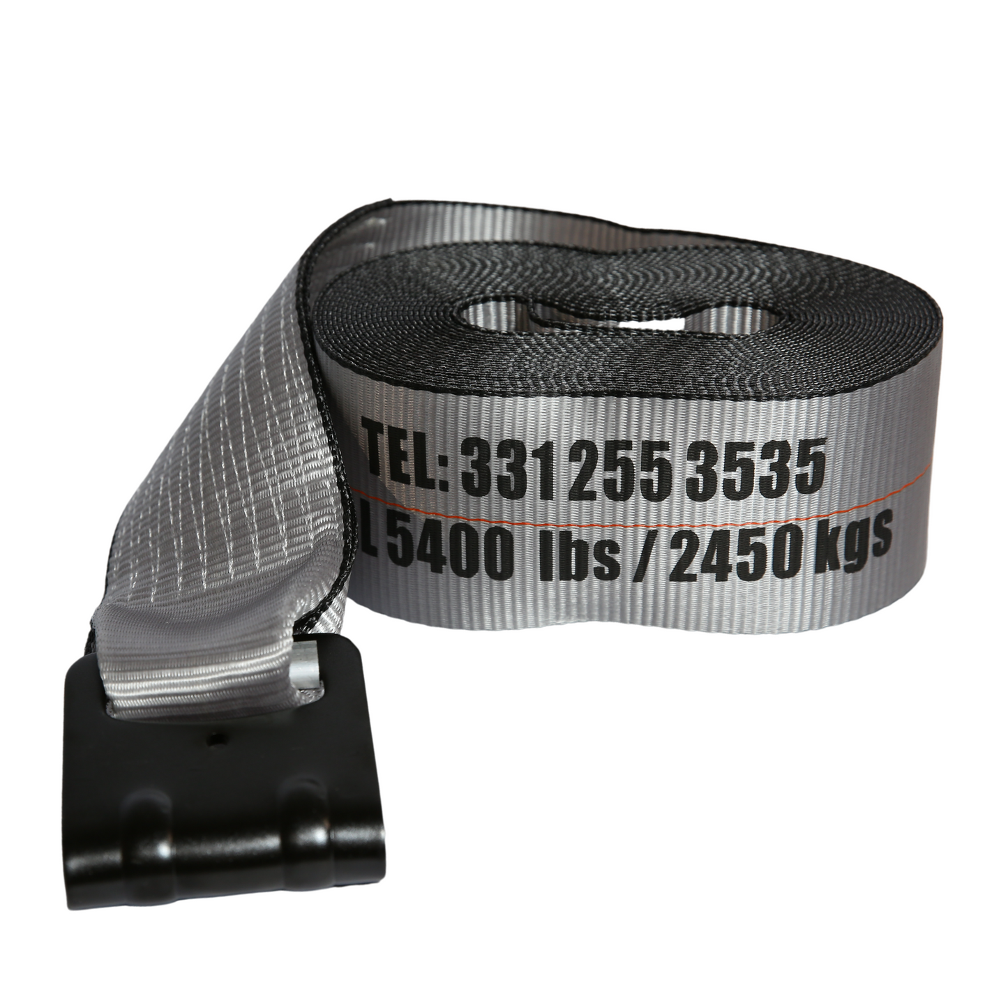 4" Winch Strap w Flat Hook WLL: 5400lbs