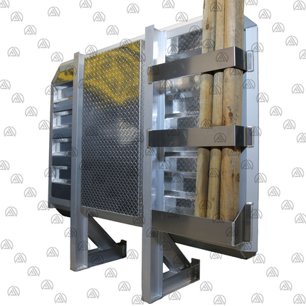 Single Door Headache Rack with Rear Wood Rack