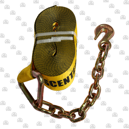 4"x40' Winch Strap w Chain Ends (NO RATCHET)