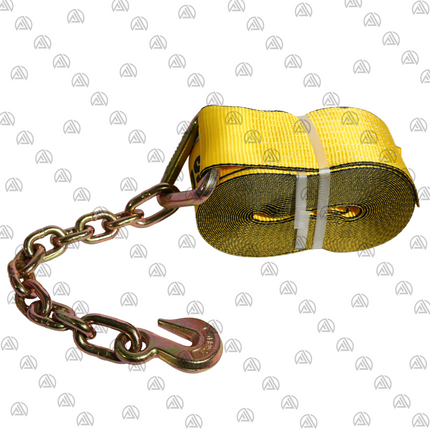 4"x40' Winch Strap w Chain Ends (NO RATCHET)