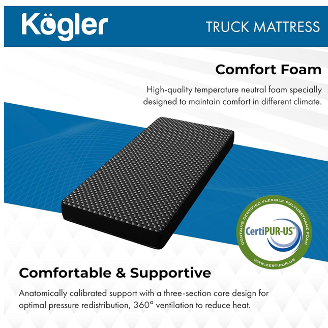 Truck Mattress with Gel-Infused Memory Foam - Luxury Comfort