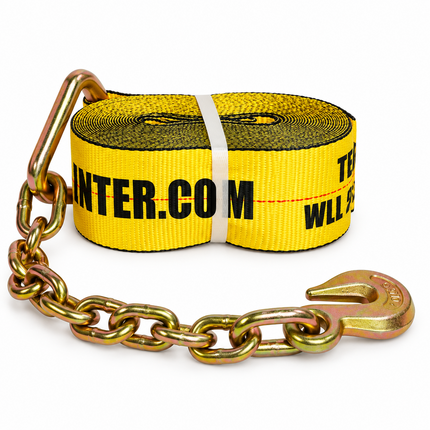 4"x50' Winch Strap w Chain Ends (NO RATCHET)