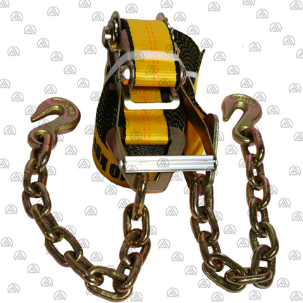 2"x30' Ratchet Strap w Chain Ends and Hooks