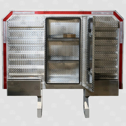 Single Door Headache Rack with Rear Wood Rack