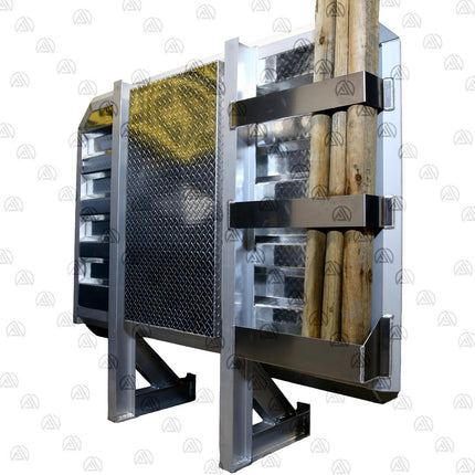 Single Door Headache Rack with Rear Wood Rack